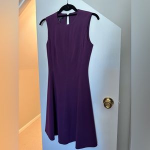 Judith & Charles - purple sleeveless flared crepe wool dress size 0